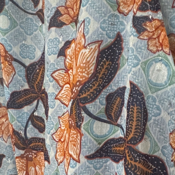 Rachel Zoe Sleeveless Floral Blouse - Blue and Orange - Picture 7 of 8